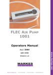 FLEC AIR PUMP 1001 Operators` Manual