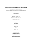 Pension Distributions Calculator v. 6.10 User Manual