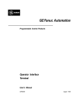 Operator Interface Terminal User`s Manual, GFK-0505