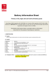 Battery Information Sheet Primary Li-SO2 single cells and multi