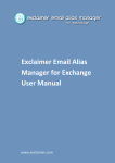 Exclaimer Email Alias Manager for Exchange User Manual