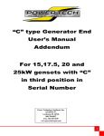 “C” type Generator End User`s Manual Addendum For 15,17.5, 20