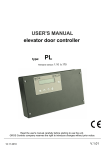 USER`S MANUAL elevator door controller