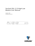 Verilink DIU 2131High-Low Module User Manual