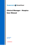 Clinical Manager - Hospice User Manual