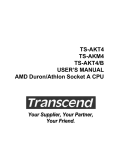 TS-AKT4 TS-AKM4 TS-AKT4/B USER`S MANUAL AMD Duron