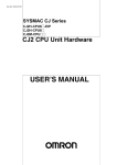 SYSMAC CJ Series CJ2 CPU Unit Hardware USER`S MANUAL