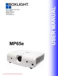 Boxlight MP65e LCD x3 User Guide Manual