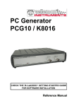 Reference Manual of K8016 & PCG10