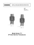 Model Series 771 I/P Valve Service Transducers