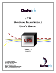 UNIVERSAL TRUNK MODULE USER`S MANUAL