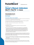 Owner`s Manual: Addendum