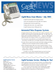 CapTel News from Ultratec – July 2005 Automated Voice Response