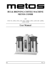 BULK BREWING COFFEE MACHINE METOS COMBI User Manual
