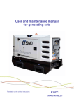 User and maintenance manual for generating sets