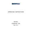 OPERATING INSTRUCTIONS Montrac Positioning Unit
