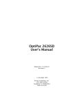 OptiPac 2626SD User`s Manual