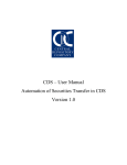 CDS – User Manual Automation of Securities Transfer in CDS