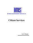 Citizen Services Manual  - Information Management Services