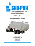 OPERATORS MANUAL Side Loading Refuse Collection - Shu-Pak