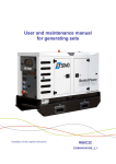 User and maintenance manual for generating sets