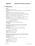 RAID-500 Rackmount Disk Drive Enclosure 1.1 Specifications