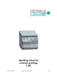 Operating manual for universal centrifuge Z 306