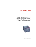 MS-9 Laser Scanner User`s Manual