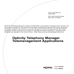 Optivity Telephony Manager Telemanagement Applications