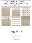 Installation Manual Privacy Wall & Decorative Panel Kit