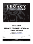 Legacy Titanium HF Charger Owner`s Manual (I.B.