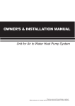 OWNER`S & INSTALLATION MANUAL