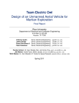 Design of an Unmanned Aerial Vehicle for Martian Exploration