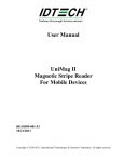 User Manual UniMag II Magnetic Stripe Reader