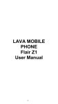 LAVA MOBILE PHONE Flair Z1 User Manual