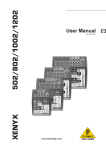 Manual for XENYX 8 Input 2 Bus Mixer with Mic Preamps and EQ