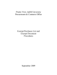 Exempt Purchase Document - Prairie View A&M University