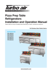 Pizza Prep Table Refrigerators Installation and Operation