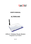 Tactio Altera-04G Manual