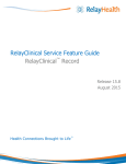 Feature Guide - RelayClinical Record - RelayHealth