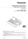 Panasonic AV-HS410 Ops Manual