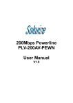 200Mbps Powerline PLV-200AV-PEWN User Manual
