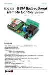 TDG133 - GSM Bidirectional Remote Control 2 IN / 2