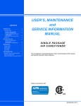 USER`S, MAINTENANCE and SERVICE INFORMATION