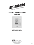 LCD MULTI-MENU KEYPAD LCD-96M USER MANUAL