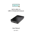 SATA HDD 3.5 USB 3.0 External Enclosure User Manual