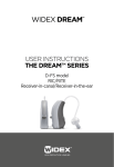 User Instructions - Widex DREAM RIC/RITE