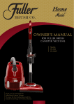 Owner`s Manual - Fuller Brush Vacuums