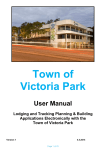 Town of Victoria Park User Manual Lodging and Tracking Planning