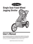 Single Seat Fixed Wheel Jogging Stroller User`s Manual